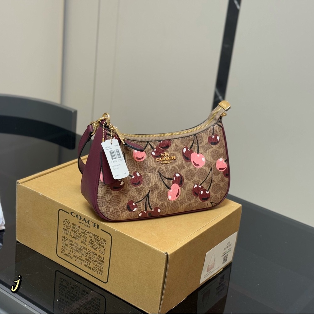 Coach Teri Shoulder Bag with Cherry Print - Picture 2 of 9